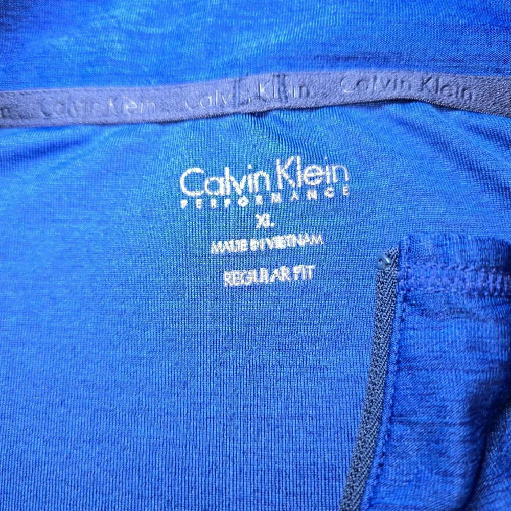 Calvin Klein Performance Men XL 1/4 Zip Pullover Blue Gorpcore Athletic Shirt